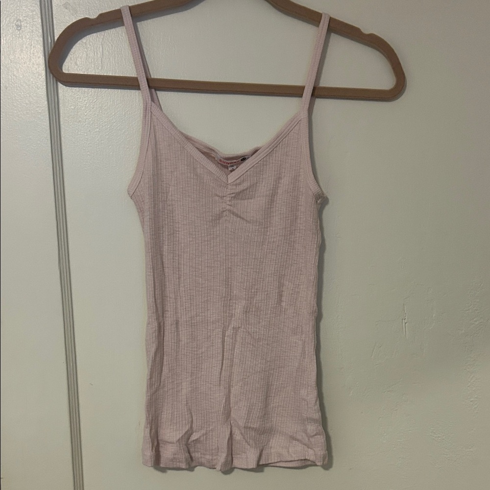 Sundry Light Pink Ribbed Camisole